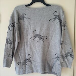 Philosophy brand Gray Sweater with Leopard Print